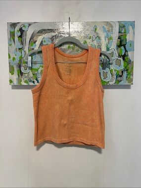 Gypsy + Jade Peach 🍑 Mineral Wash Ribbed Tank Top L/XL